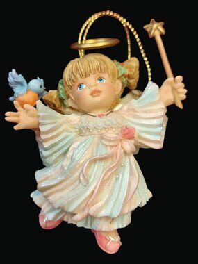 Wishing You Tidings Of Joy Angel Ornament By Ashton-Drake 1996